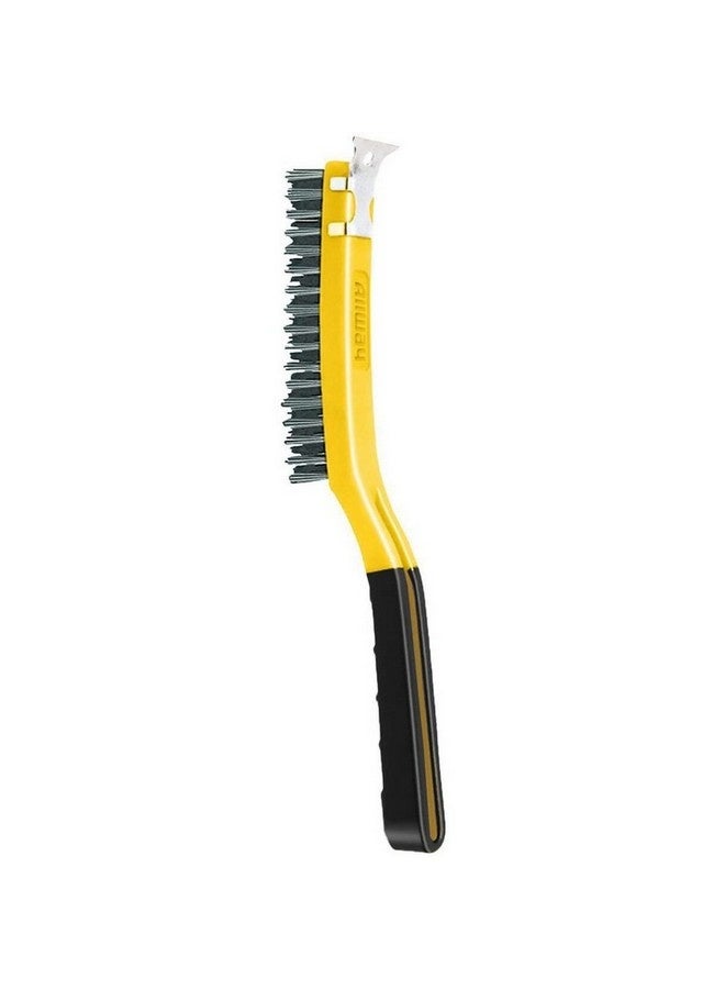 Allway Soft Grip Heavy Duty Carbon Steel Wire Brush Black and Yellow 39.3 x 8.2 x 3.81 cm SB319 - Image 2