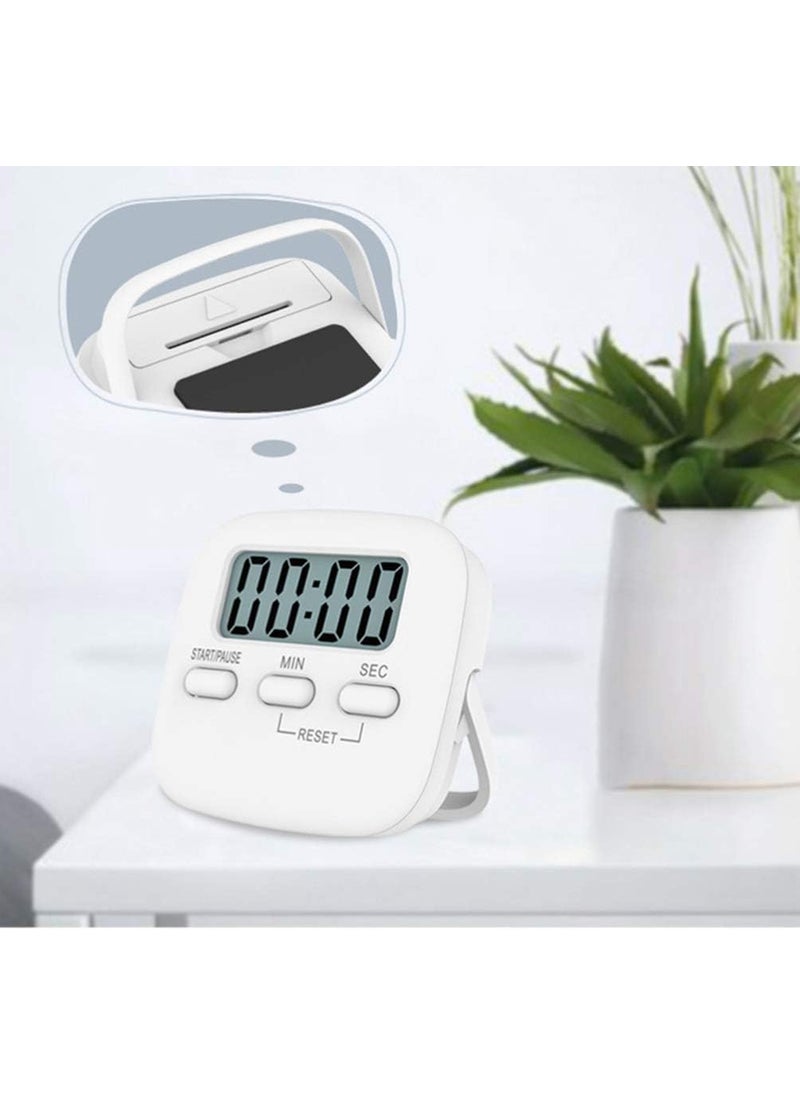 Trifecta Trifecta Timers Digital Timer Desk Timer Clock for Office Digital Clocks Office Timer Clock Alarm Clock Kitchen Timer Digital Cooking Timer Clock Number Counter White Student  - Image 2