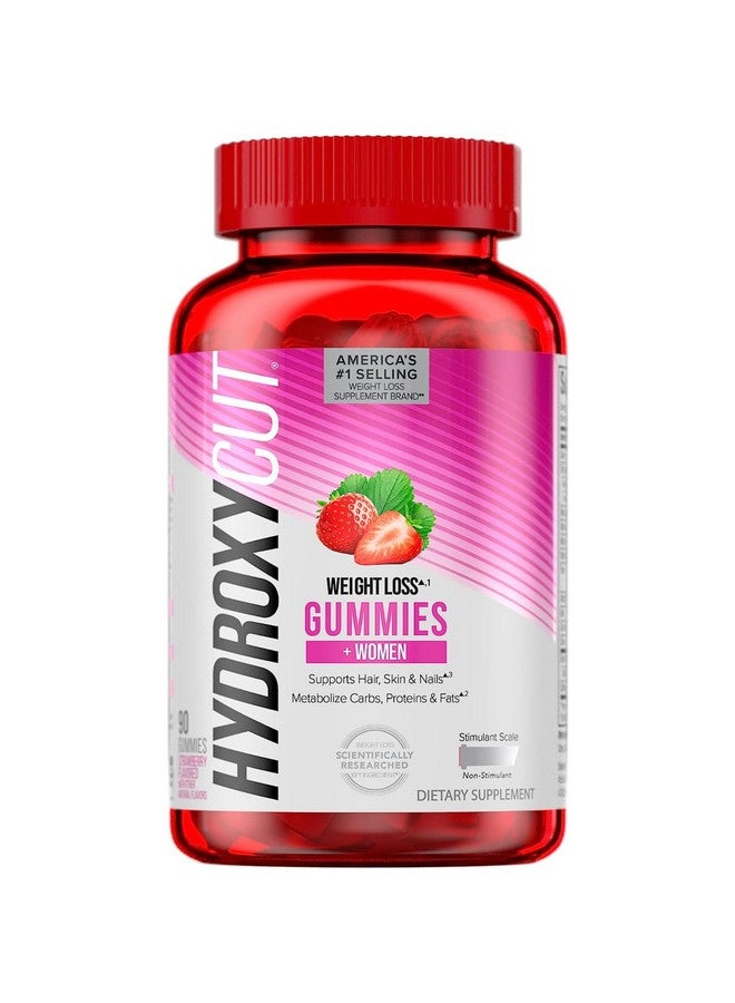 Hydroxycut Gummies +Women, Strawberry - 99% Caffeine Free - Supports Hair, Skin & Nails - Metabolize Carbs, Proteins & Fats - Image 1