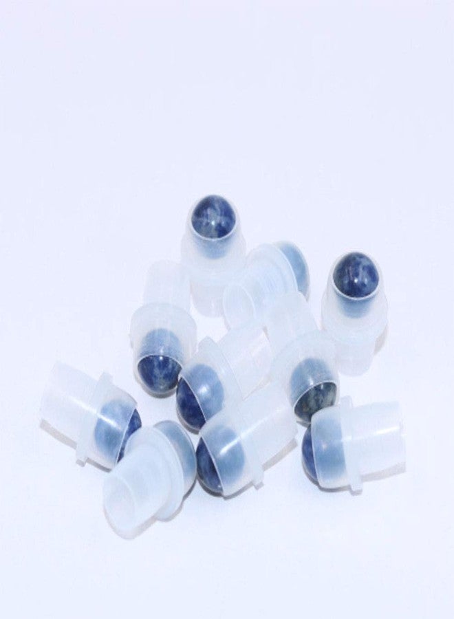 Furnido 10 Pack Natural Crystal Stones Roller Balls for Essential Oils,Use of Standard 5ml 10ml Replacement Rollers Balls,Essential Oil Roller Bottles Polished Gemstone with Plastic Insert,Sodalite - Image 2