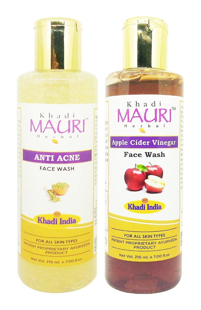 Khadi Mauri Anti Acne Apple Cider Vinegar face wash Pack of 2 420ml