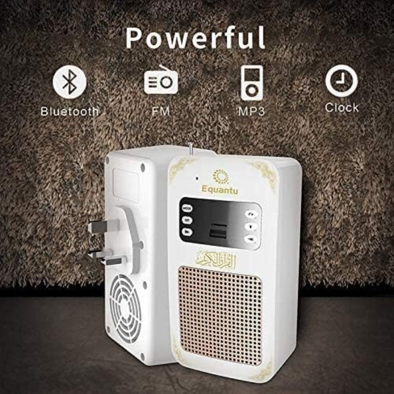 Smart Wall Plug Quran Speaker With Remote Control, Wall-Mounted Holy Quran Speaker with Translation LED light, Radio, Usb and SD Card Support Azan Speaker for Home, School - Image 2