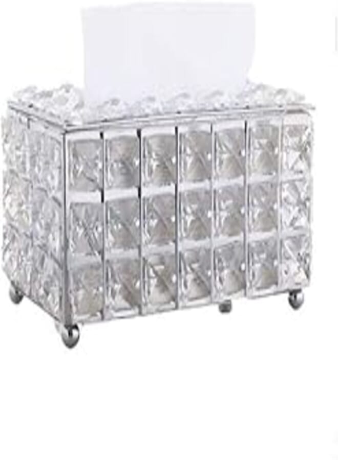 Primst Decorative Crystal Tissue Box, Tabletop Tissue Holder Case, Dressing Tables Decoration Napkin Organizer, Bling Gift for Mom and Girlfriend
