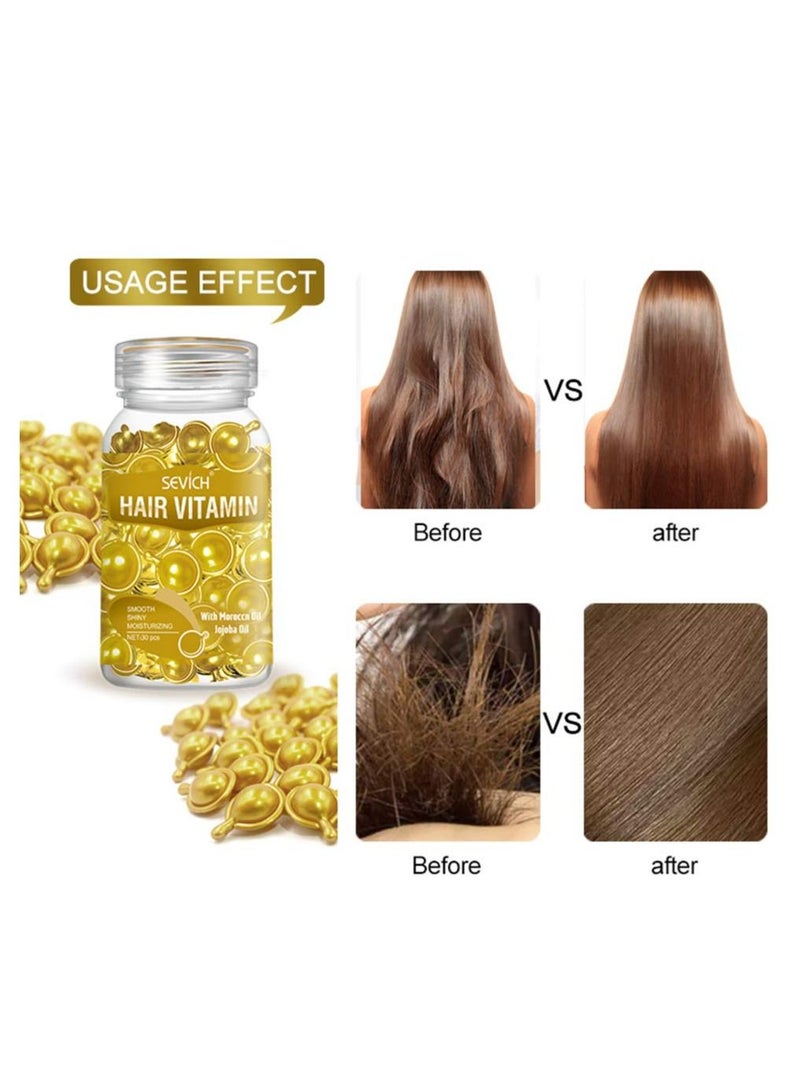 Sevich 30 Pieces Aloe Vera Oil Hair Vitamin Capsules Keratin Anti Hair Loss Hair Care Capsules Complex Oil Repair Damaged Hair Scalp Treatment Hair Growth Repair Serum for Women & Men  - Image 2