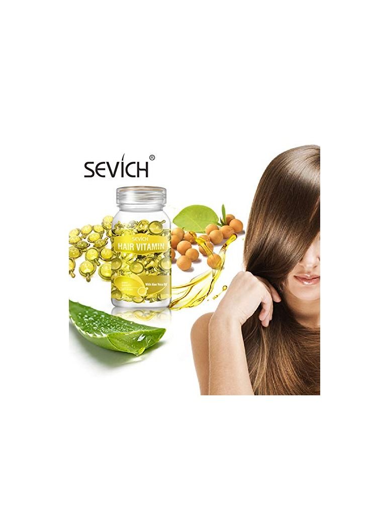 Sevich 30 Pieces Aloe Vera Oil Hair Vitamin Capsules Keratin Anti Hair Loss Hair Care Capsules Complex Oil Repair Damaged Hair Scalp Treatment Hair Growth Repair Serum for Women & Men  - Image 3