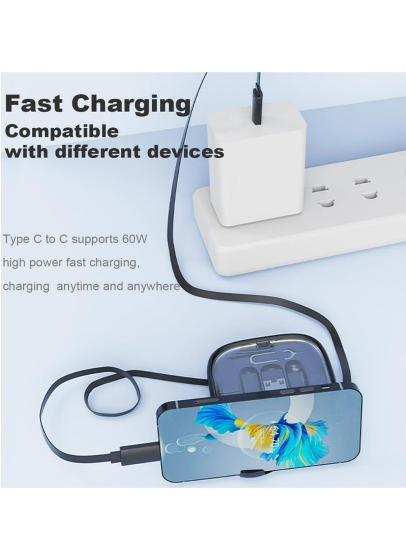 3in1 Multi Charging Cable, Retractable Multiple Charger Cable 3ft, USB C to USB Adapter OTG Kit with Type C/Micro/iOS, Data Transfer Contains Card Slot for Traveling, Use as Phone Holder  - Image 2