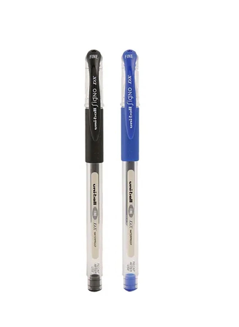 Uniball 2-Piece Signo DX Gel Pen Blue and Black Ink - Image 1
