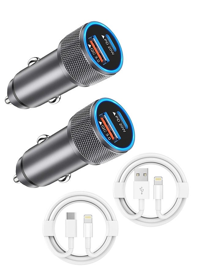 General iPhone Car Charger,USB C Fast Car Charger[Apple MFi Certified] Apple Car Charging 38W Dual Port Car Charger Lighter Adapter 2x3ft PD&QC 3.0 Lightning Cable for iPhone 14/13/12 Pro/11  - Image 1