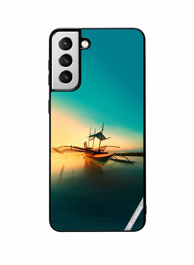 VR CREATIVE Protective Case Cover For Samsung Galaxy S22 5G Boat On A Water Design Multicolour - Image 1