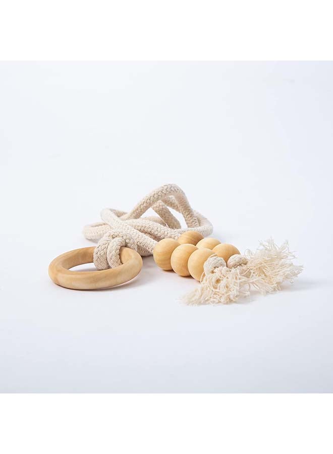 انتيكيانو اربطة ستائر مكرامية من قطعتين بلون كريمي بوهيمي لديكور المنزل - Image 3