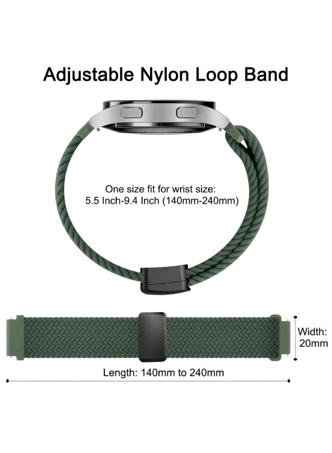 ChicVibe Nylon Straps for Samsung Galaxy Watch 7/6/5/4 Band 40/44mm, Galaxy Watch 6 Classic Bands 43mm 47mm, 20mm Elastic Adjustable Stretchy Braided Bands for for Samsung Watch 7/6/5/4 - Image 5