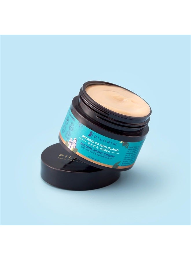 PILGRIM Korean Retinol Night Cream | Enriched with Vitamin C & Hyaluronic Acid | Anti Aging Face Cream | Fights Wrinkle & Dark Circles | for Refreshing Radiant Skin | 1.76 Oz/50gm - Image 2