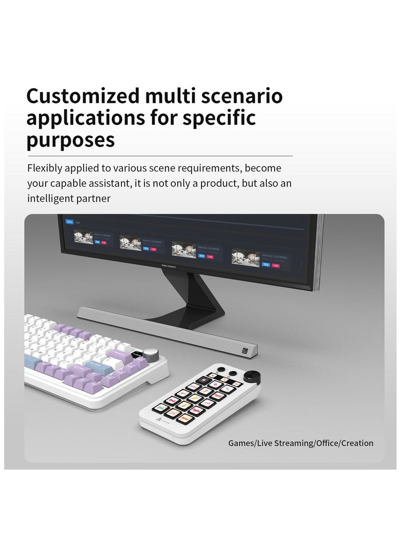 A-jazz AJAZZ N1 Multi Functional Visualization Console Visualization Customized Box Stream Deck One Click Open with Control Knob - White - Image 5