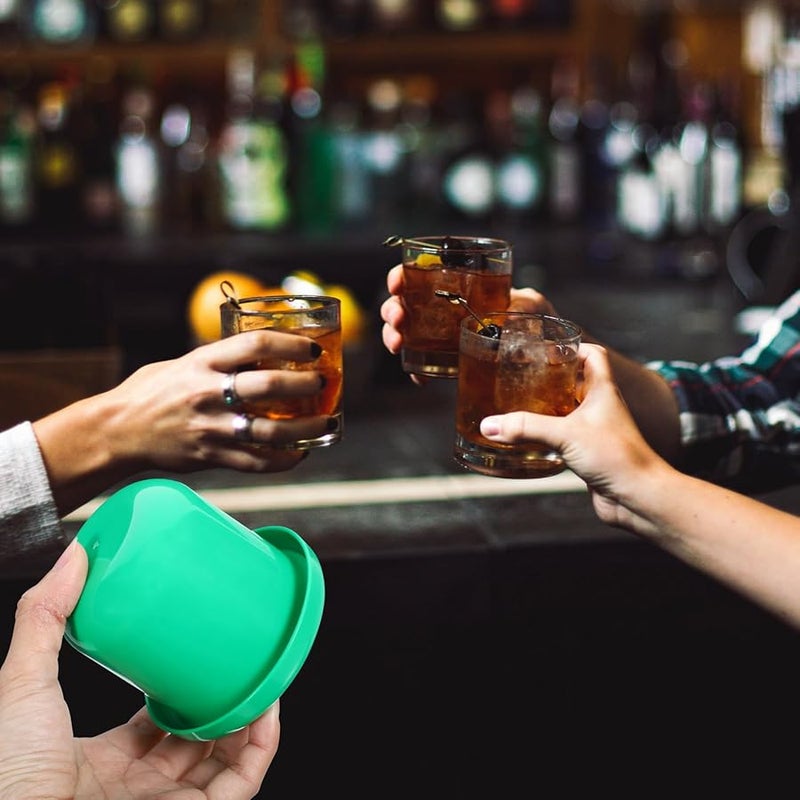 5 قطع مجموعة كؤوس نرد من الأبس مع قاعدة لألعاب الطاولة والزهر وألعاب الحفلات، لون عشوائي - Image 4