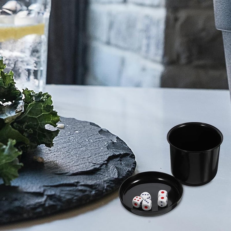 5 قطع مجموعة كؤوس نرد من الأبس مع قاعدة لألعاب الطاولة والزهر وألعاب الحفلات، لون عشوائي - Image 5