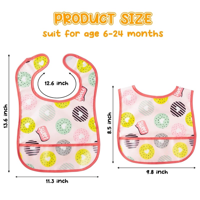 2ooya 6Pcs Baby Feeding Bibs with Crumb Catcher Pocket Adjustable Waterproof Sleeveless Teething Bib Set Toddler Infant Keepsake Gift for Baby Shower 624 Months - Image 3