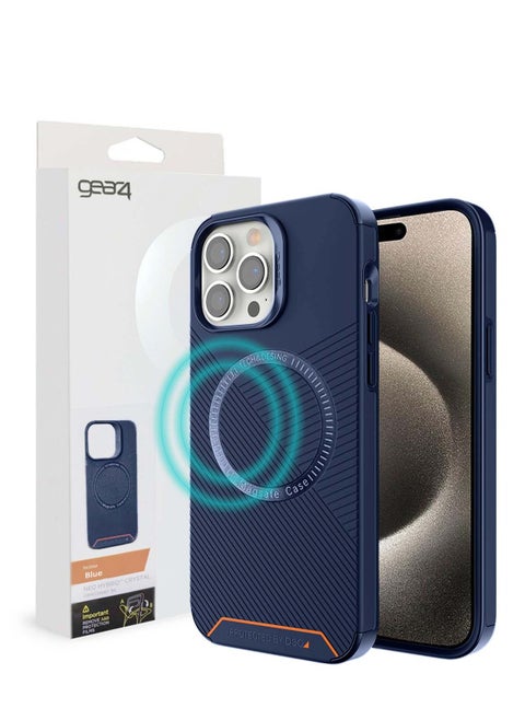 Gear4 MagSafe Compatible Case with D3O® Reinforced Back Plate Case Cover for Apple iPhone 15 Pro – Blue