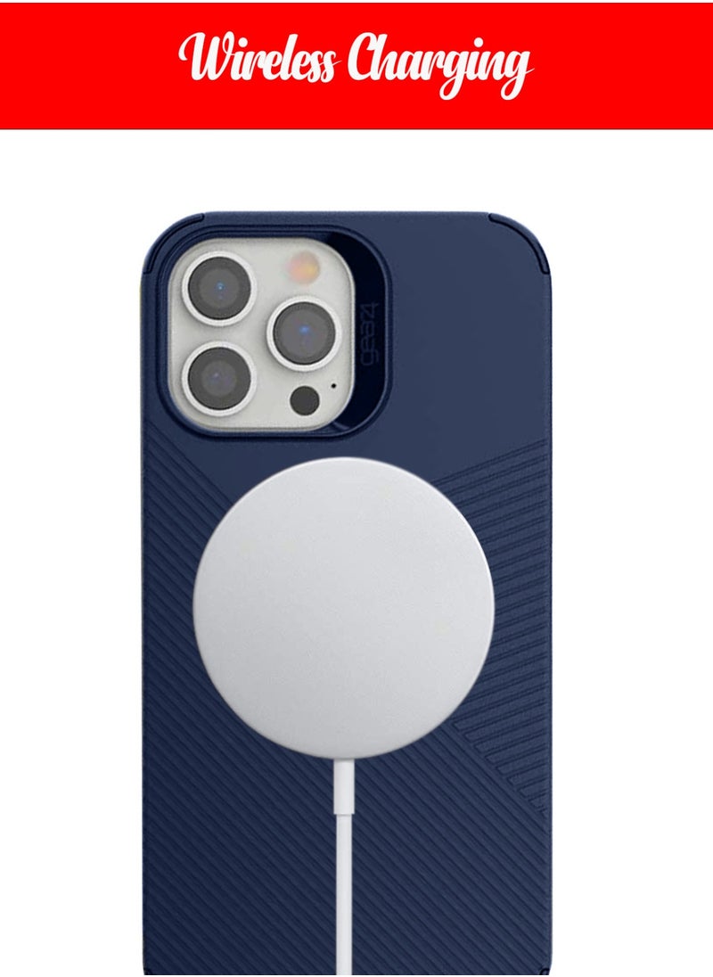 Gear4 - Gear4 MagSafe Compatible Case with D3O® Reinforced Back Plate Case Cover for Apple iPhone 15 Pro – Blue - Image 1