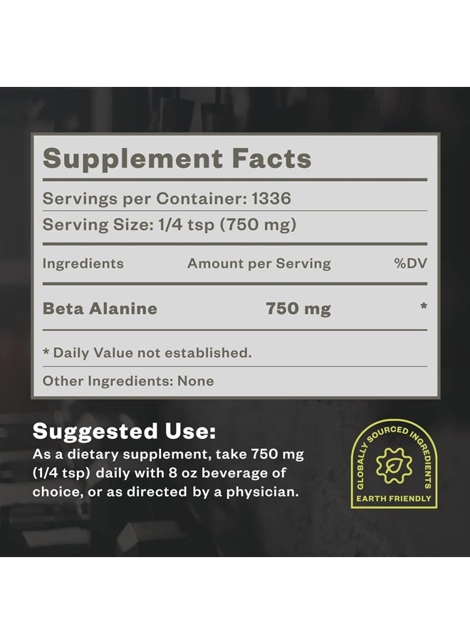 Purisure - Beta Alanine Powder 1kg, Pure Beta Alanine Pre-Workout Supplement for Sustained Energy, Beta Alanine Pre Workout Powder for Men and Women, Alanine Supplement for Endurance, 1,334 Servings - Image 1