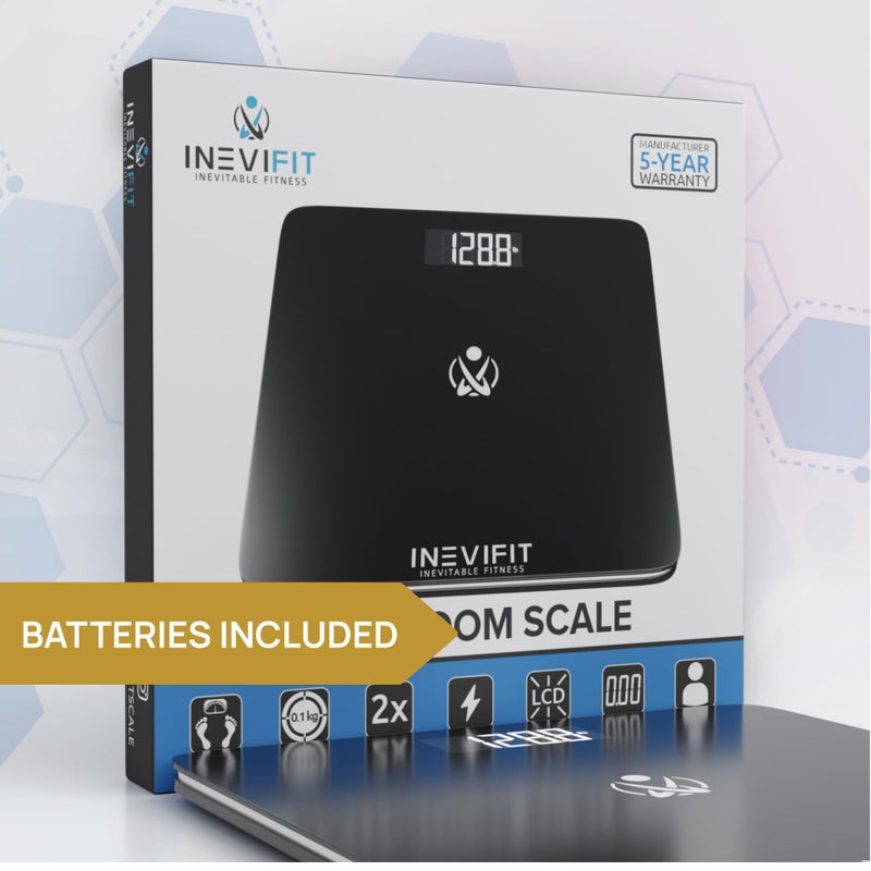 INEVIFIT ميزان حمام INEVIFIT، ميزان رقمي دقيق للغاية، يقيس الوزن حتى 400 رطل. - Image 5