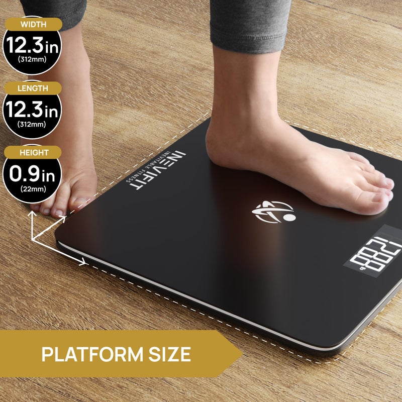 INEVIFIT ميزان حمام INEVIFIT، ميزان رقمي دقيق للغاية، يقيس الوزن حتى 400 رطل. - Image 4