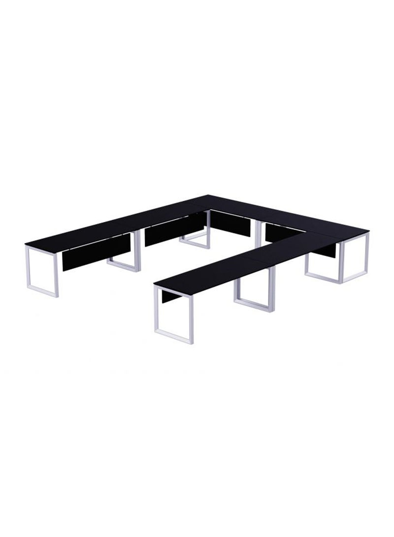 Mahmayi Mahmayi Vorm 136-14 12 Seater Black U-Shaped Conference-Meeting Table  - Image 2