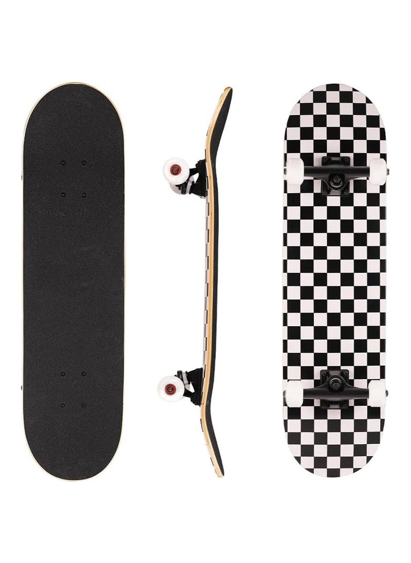 Arabest - Professional Beginner Skateboard 80x20cm - Complete Double Kick Concave Design, 7 Ply Maple Durable Deck for Kids & Adults, Ideal for Training & Outdoor Sports - Image 1
