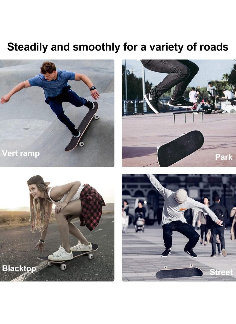 Arabest - Professional Beginner Skateboard 80x20cm - Complete Double Kick Concave Design, 7 Ply Maple Durable Deck for Kids & Adults, Ideal for Training & Outdoor Sports - Image 1