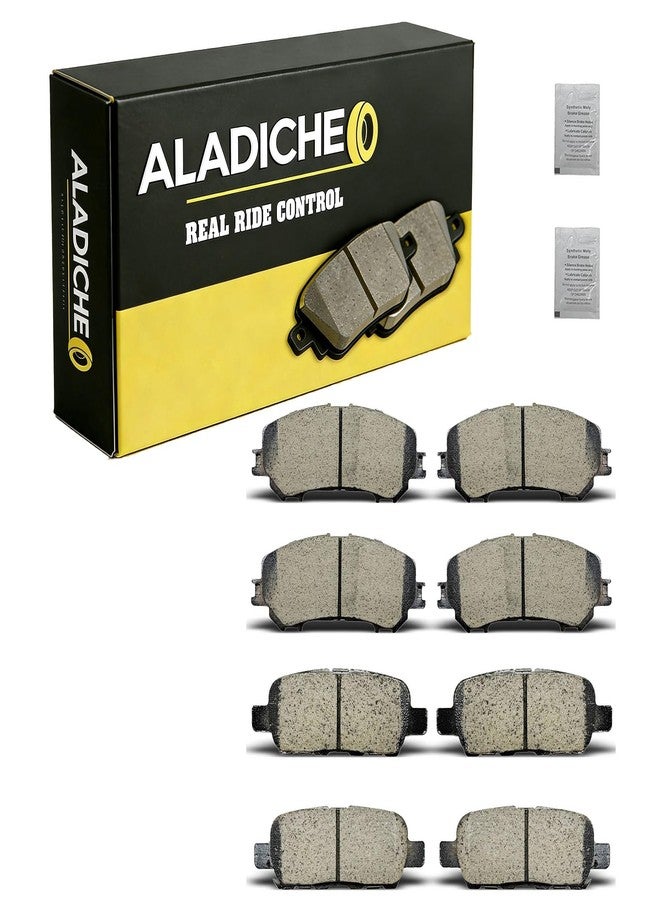 ALADICHE طقم تيل فرامل قرصية سيراميكية أمامية وخلفية من ALADICHE، متوافق مع موديلات نيسان روغ ذات صفين من المقاعد من 2014 إلى 2019 - Image 1