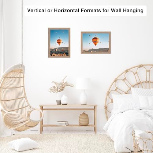 JCJMY 8.5x11 Picture Frame Rustic Brown for Wall Hanging or Tabletop, Wall Mounting Horizontally or Vertically, 8.5 x 11 Wall Gallery Poster Photo Frame with Durable Shatter Resistant Plexiglass, Rustic - Image 4