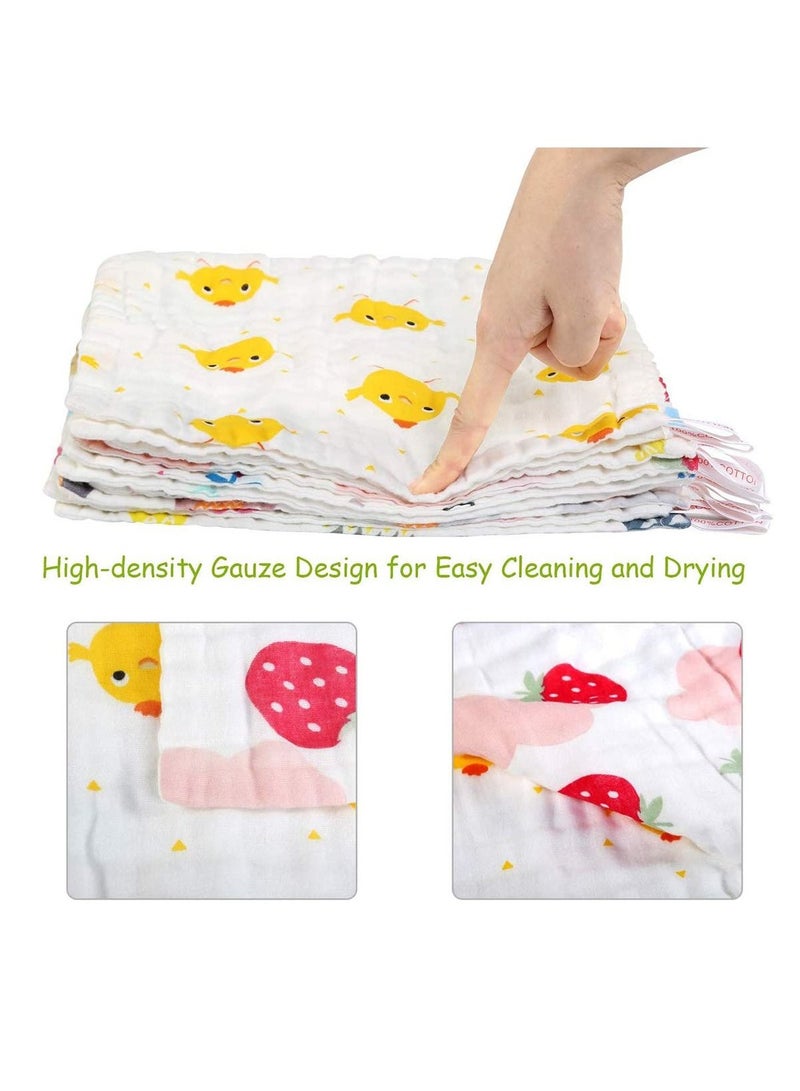Towel Set for Newborn Boys and Girls Soft Towel Set 10 Piece Baby Square Towel Set  - Image 4