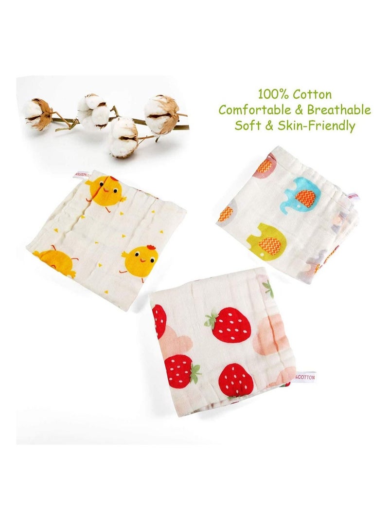 Towel Set for Newborn Boys and Girls Soft Towel Set 10 Piece Baby Square Towel Set  - Image 2