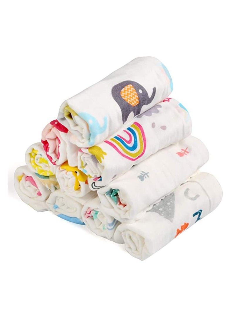 Towel Set for Newborn Boys and Girls Soft Towel Set 10 Piece Baby Square Towel Set  - Image 1