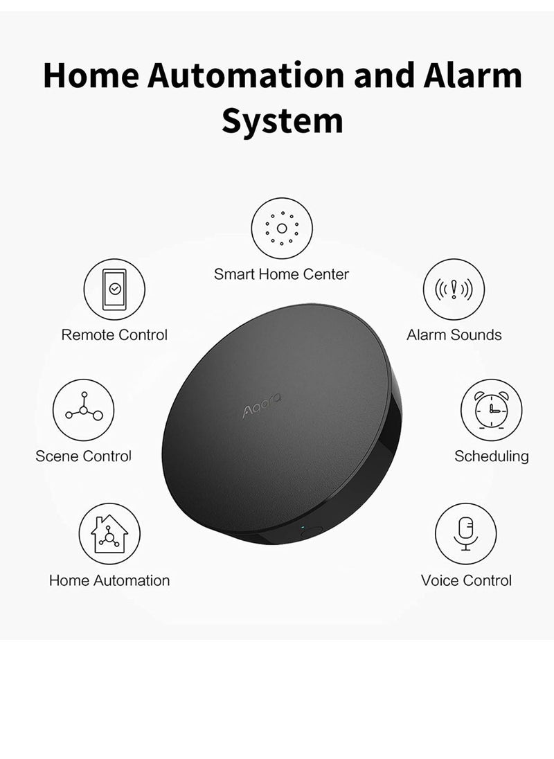 أكارا - مركز المنزل الذكي Aqara Hub M2، دعم Zigbee 3.0، ما يصل إلى 128 جهاز، منفذ Ethernet RJ45، مكبر صوت مدمج أسود - Image 1