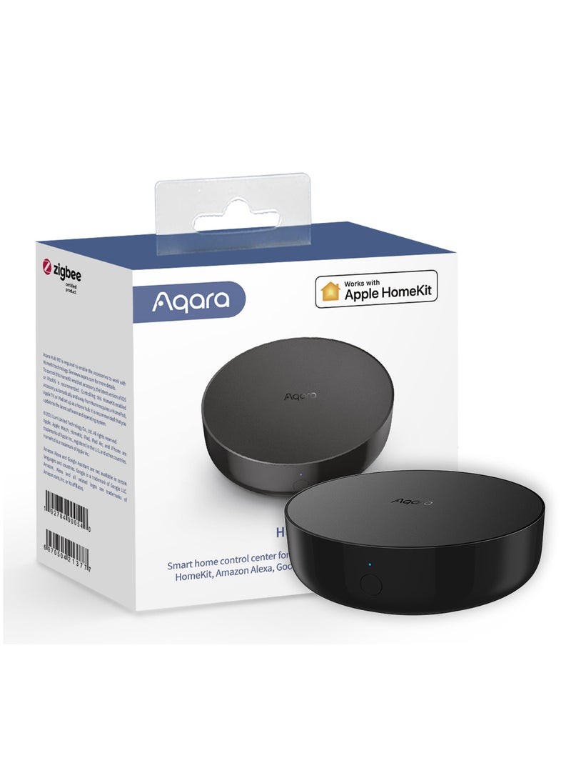 أكارا مركز المنزل الذكي Aqara Hub M2، دعم Zigbee 3.0، ما يصل إلى 128 جهاز، منفذ Ethernet RJ45، مكبر صوت مدمج أسود  - Image 1