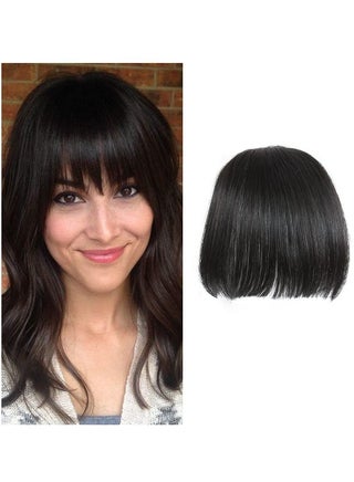 Natural Black Flat Bang