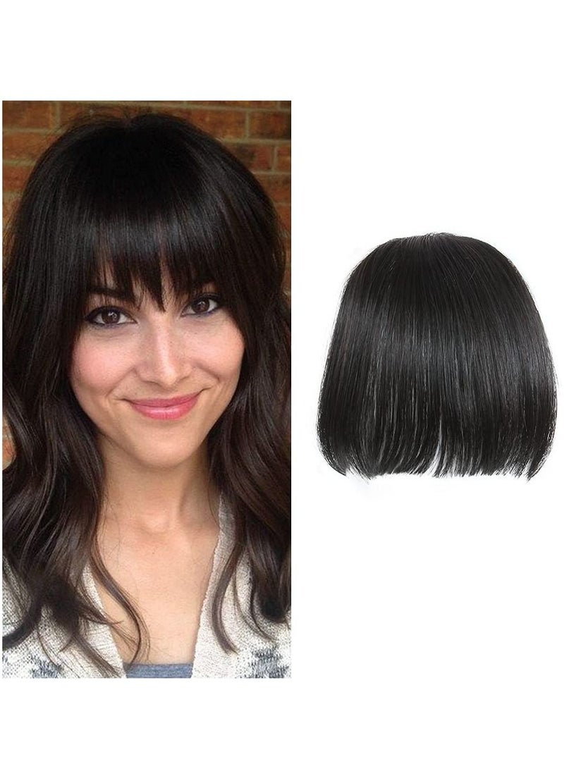 إستيل شعر بشري طبيعي حقيقي مسطح الانفجارات اليدوية المربوطة بمشابك أنيقة في إطالة الشعر الطبيعي الأسود المسطح الانفجارات - Image 1