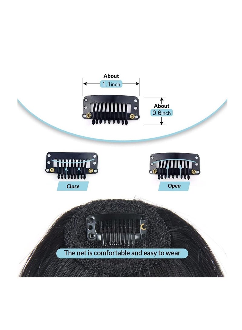 إستيل شعر بشري طبيعي حقيقي مسطح الانفجارات اليدوية المربوطة بمشابك أنيقة في إطالة الشعر الطبيعي الأسود المسطح الانفجارات - Image 3