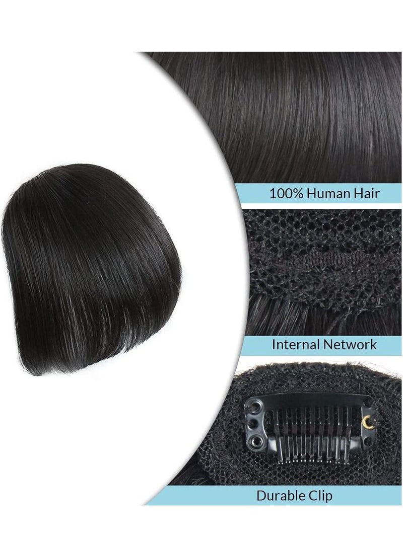 إستيل شعر بشري طبيعي حقيقي مسطح الانفجارات اليدوية المربوطة بمشابك أنيقة في إطالة الشعر الطبيعي الأسود المسطح الانفجارات - Image 4