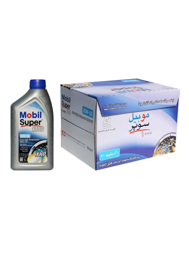 موبيل موبيل سوبر 1000 XHP 20W-50 – زيت محرك عالي الأداء / ( كرتون 12 لتر) - Image 1
