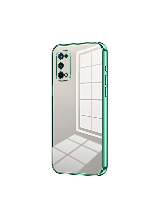 HuHa Case Cover For Realme X7 / Q2 Pro Transparent Plating Fine Hole Phone Case Green 