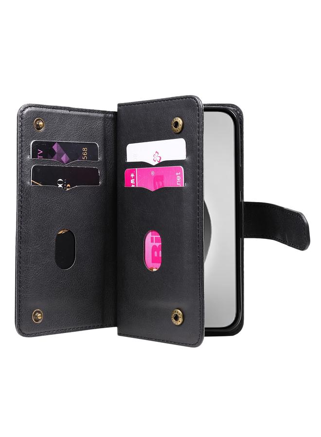 S-TOP Case For iPhone 16 Pro Max Multi-Function Wallet 10 Card Slots Leather Phone Case - Image 5