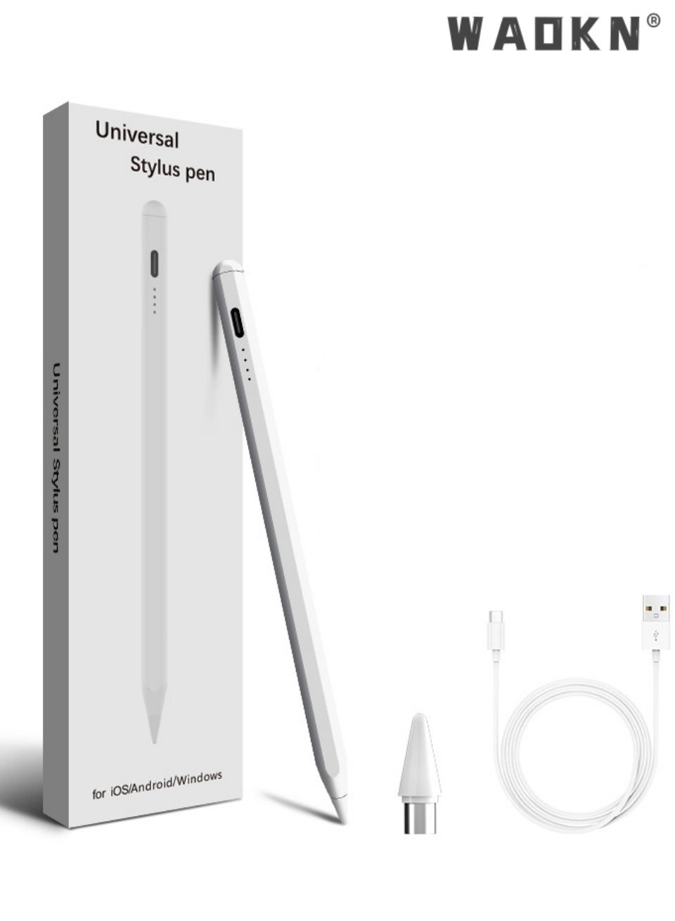 Universal Stylus Pen for Touch Screens - Touch Pen for Mobile, Compatible with all iOS & Android Devices,iPad, iPhone,Laptop,Huawei/Honor/Samsung/Lenovo/Xiaomi ,Apple iPad Pro,iPad,Samsung Phones Tablet Pencil Huawei Pad - Ideal for Drawing & Handwriting, White