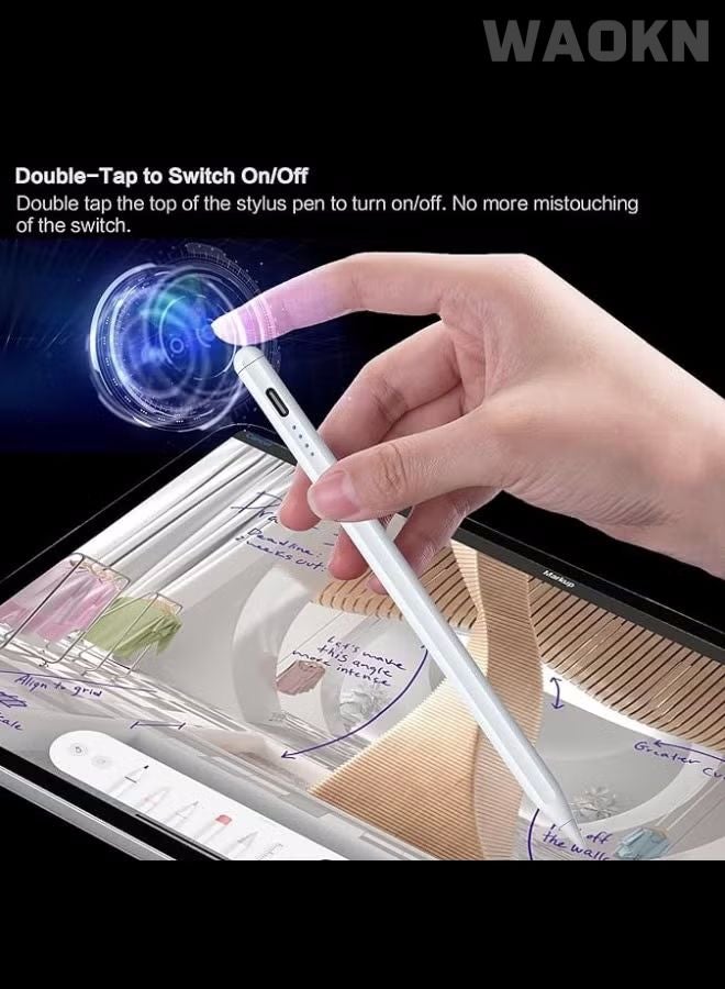 WAOKN Universal Stylus Pen for Touch Screens - Touch Pen for Mobile, Compatible with all iOS & Android Devices,iPad, iPhone,Laptop,Huawei/Honor/Samsung/Lenovo/Xiaomi ,Apple iPad Pro,iPad,Samsung Phones Tablet Pencil Huawei Pad - Ideal for Drawing & Handwriting, White - Image 5
