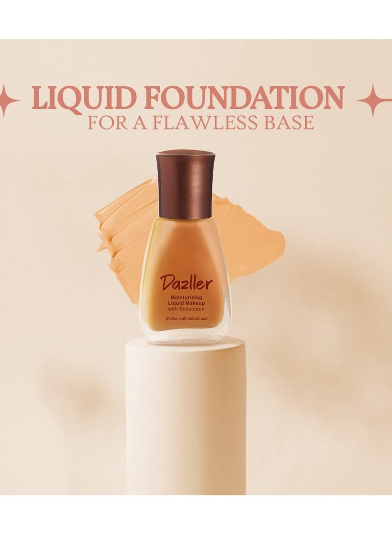 Dazller Moisturizing Liquid Makeup 12mL Classique Compact Powder 9g Pristine Finish Primer 10g Lightweight Long Stay - Image 4
