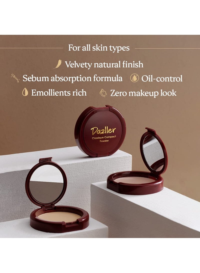 Dazller Moisturizing Liquid Makeup 12mL Classique Compact Powder 9g Pristine Finish Primer 10g Lightweight Long Stay - Image 2