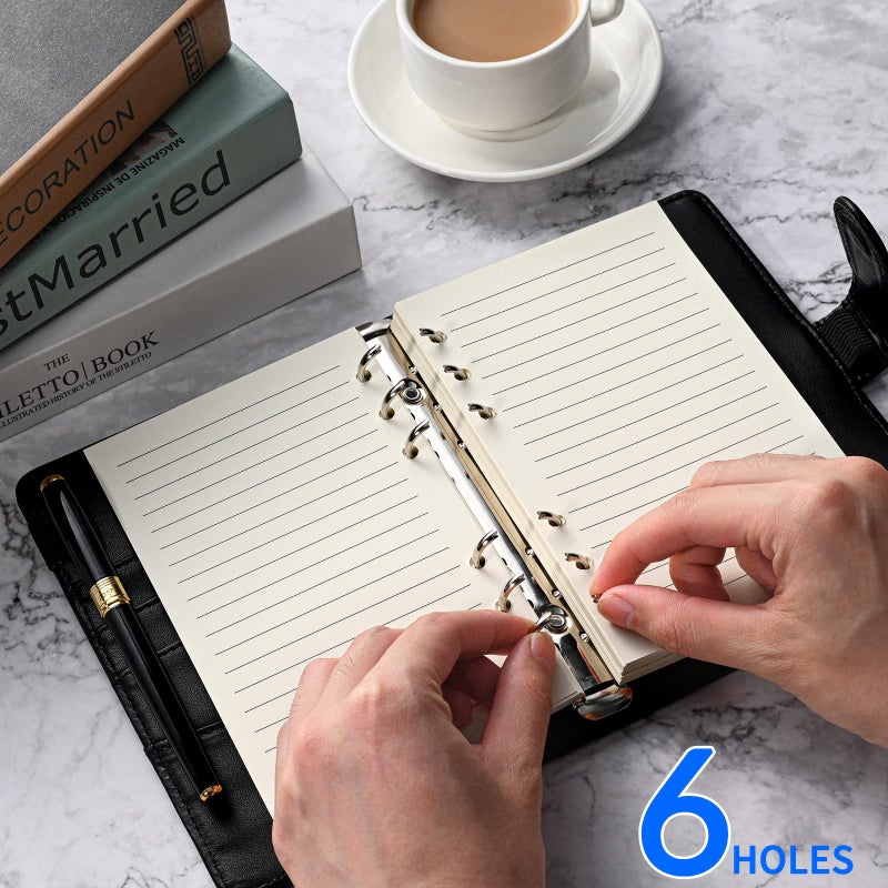 Tofun A6 Refillable Paper, A6 Line Refill Paper, A6 Binder Refills for 6-Ring Binders Planner Traveller Journal Notebook Dairy, 7mm Ruled Filler Paper Insert, 80 Sheets 160 Pages, Lined - Image 5