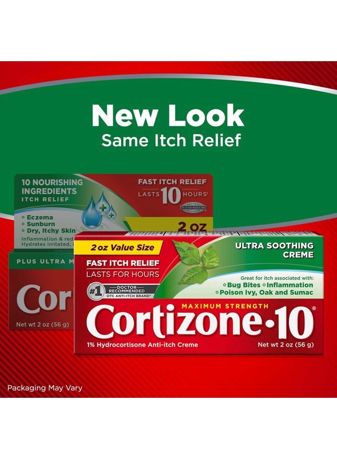 Cortizone 10 Maximum Strength Ultra Soothing Anti-Itch Cream, 1% Hydrocortisone Creme, 2 oz. - Image 2