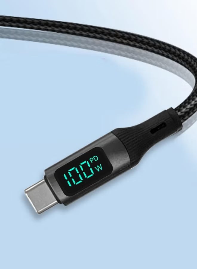 Pixel Essentials 100W USB‑C Fast Charge Cable – PD Display – 1–2 m – Nylon Braided - Image 3
