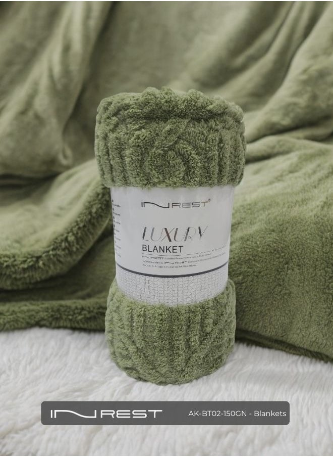 Soft Single Fur Blanket  Size 220x150Cm Green - pzsku/ZA9F68DBC1408CF8542B8Z/45/_/1739104175/664bedae-b634-4438-8c93-9cf182070bb8